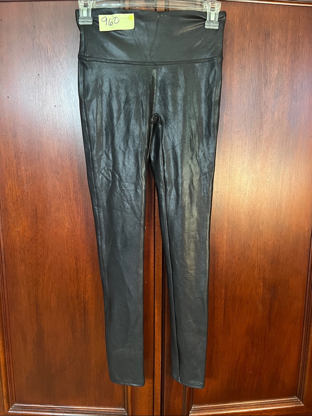 Spanx Black Faux Leather High-Waist Leggings Size S/P